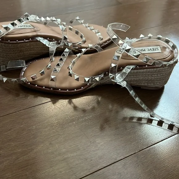 Steve Madden Asena Studded Espadrille Strappy Wedge Sandals 7 - Picture 4 of 4